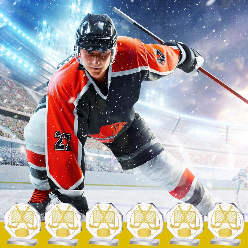 Anglechic 6 Pack Sports Trophy Acrylic Award Medals 4.72 x 4.72 Inch Sports Contest Trophies Bulk Plaques Team Prize Gift Trophies for Competition - Image 5